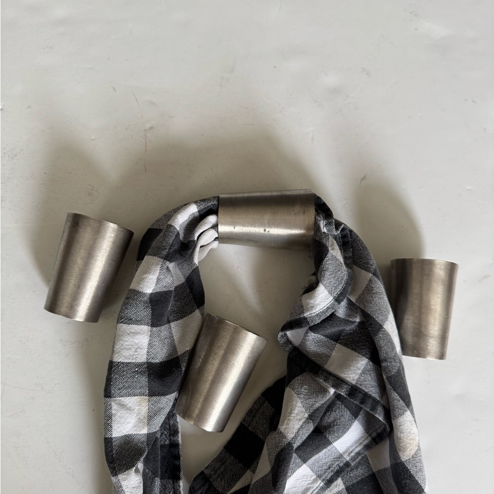Vintage Bronze Napkin Ring Holders Set of 4, heavy metal